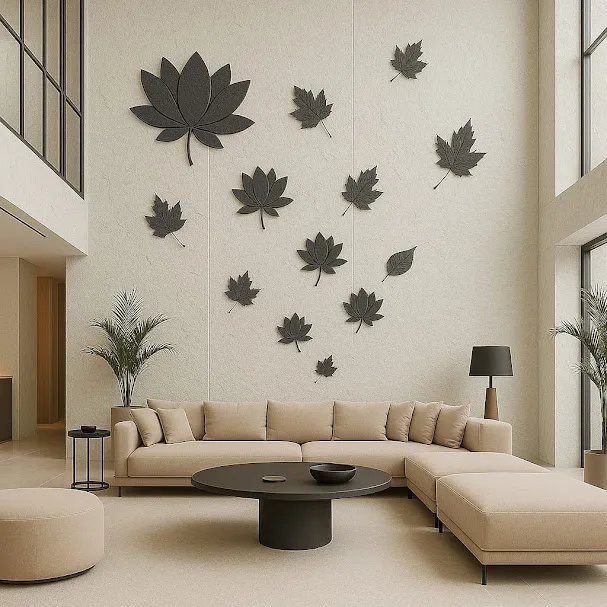 Intricate organic floral relief CNC carving on premium natural stone wall panel by Stone World