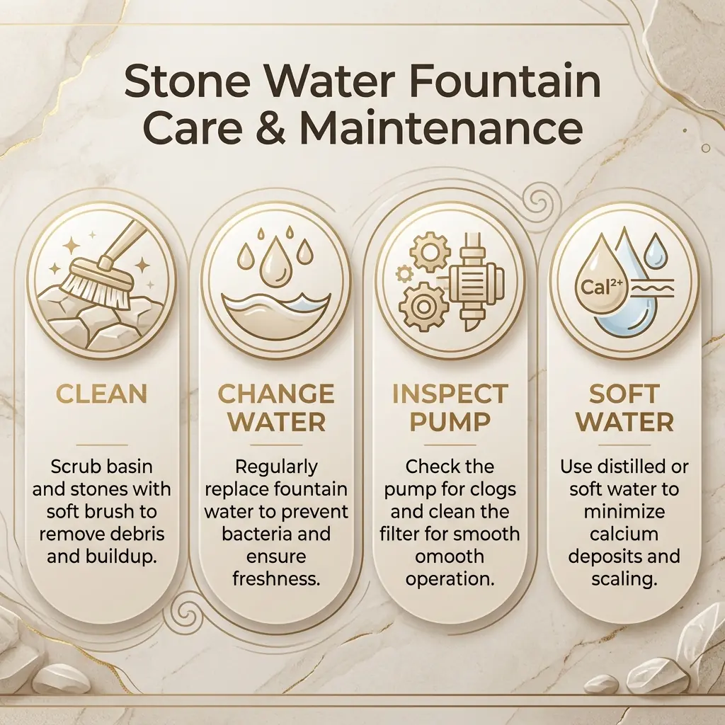 Clean and maintain stone water fountain for home vastu guide