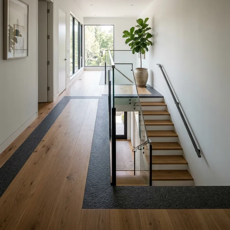 Staircase landing frame marble floor border design