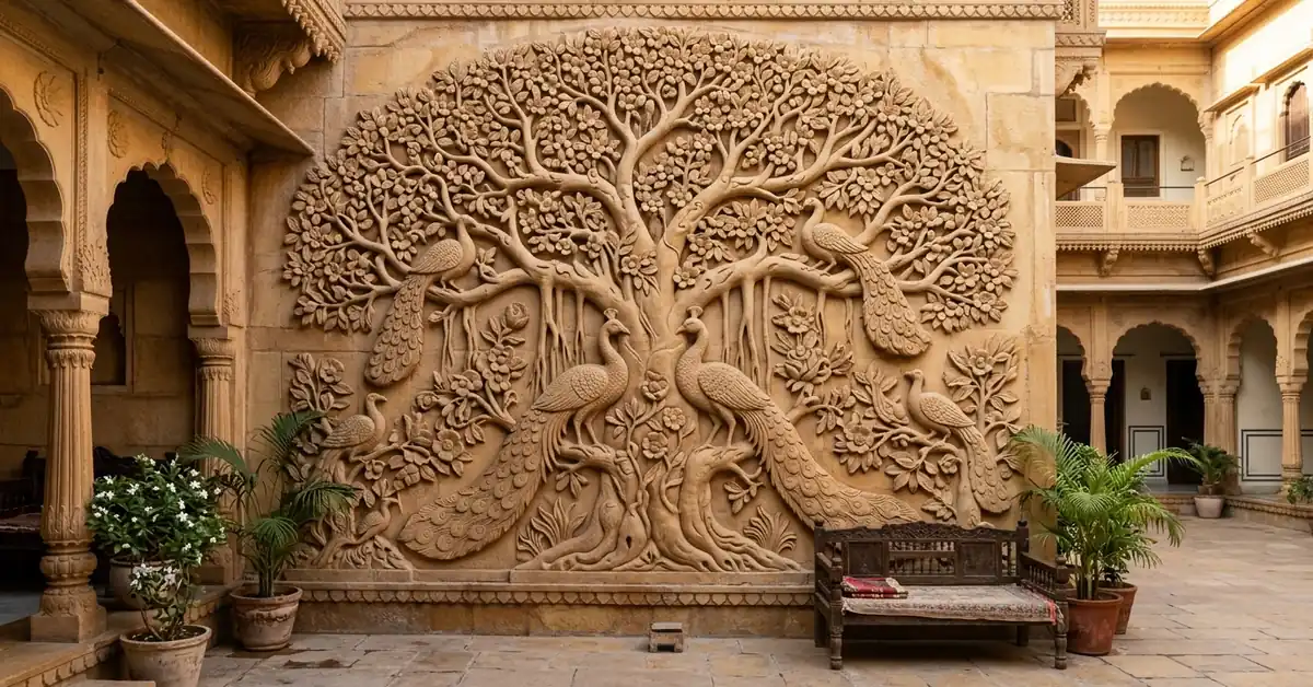 sandstone wall mural designs