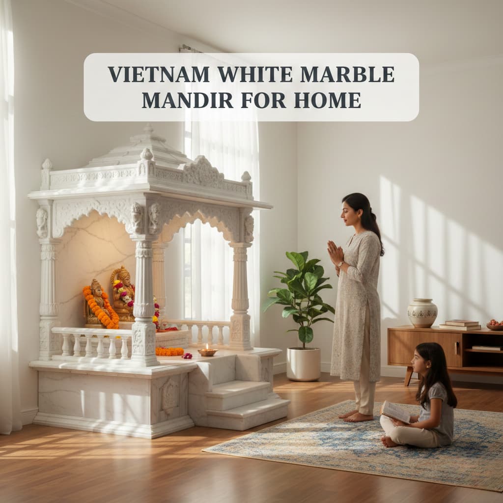 Vietnam White Marble Mandir for Modern and Elegant Homes