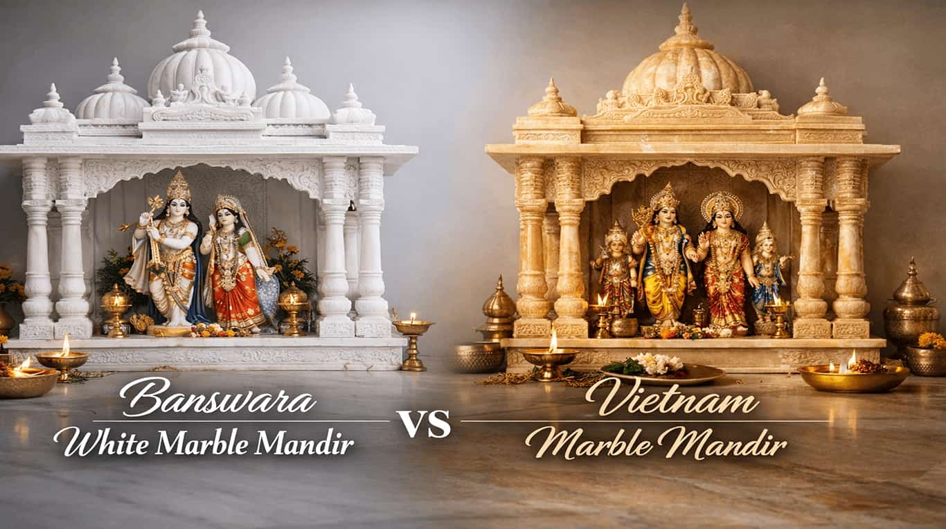 Banswara White Marble Mandir vs Vietnam White Marble Mandir